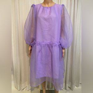NWT Cynthia Rowley Tallulah Organza Dress Lavender Large $375